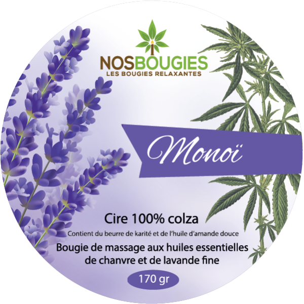 Étiquette de la bougie de massage.